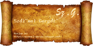 Számel Gergő névjegykártya